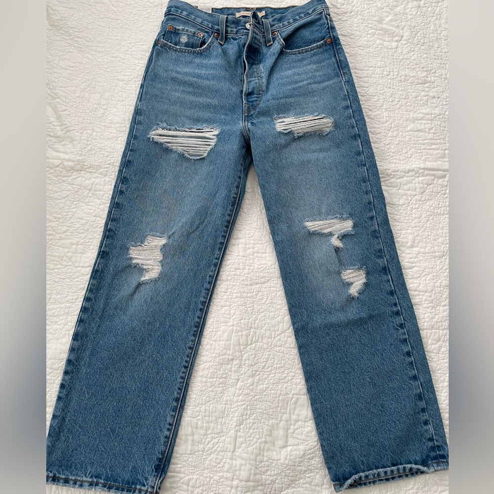 Levi's Ribcage Straight Ankle Jeans 27x27 color: Live For The Music